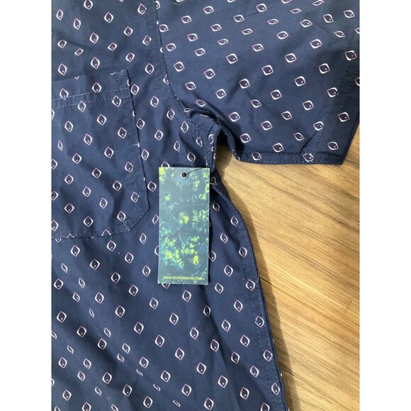 NWT Burnside Boy's Stretch Button Down Woven Shirt Navy  Large (US: 14-16) - Picture 5 of 9